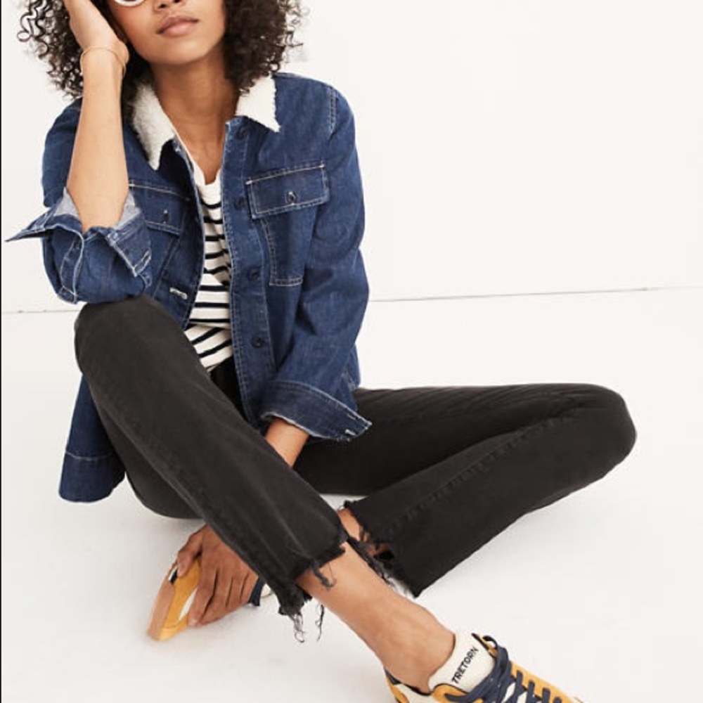 black demi-boot cut jeans